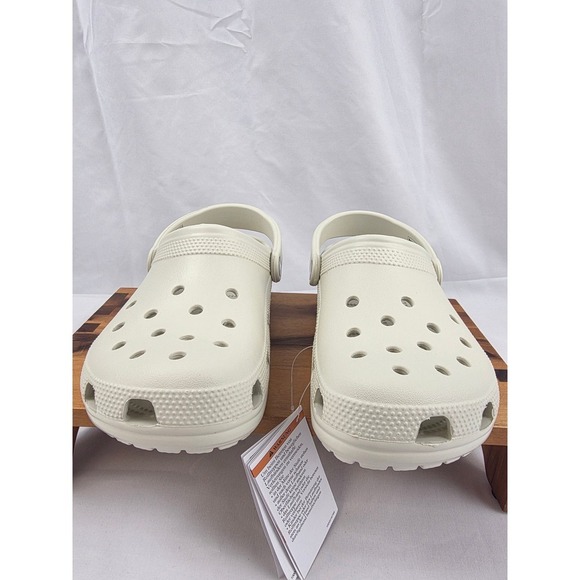 Crocs Classic Clog Off White Mens Size 7 Womens 9 Slip On Sandals Comfort NWT - Picture 7 of 14
